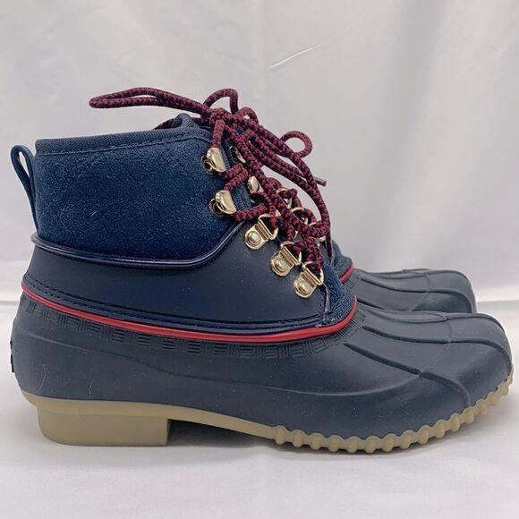 Tommy Hilfiger RINAH Dark Blue Rain Duck Boot Size 5 - Picture 2 of 12